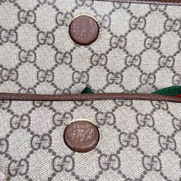 Gucci GG Logo Supreme Neonoe Vintage Bum Bag with Iconic Red & Green Straps - Picture 11 of 11